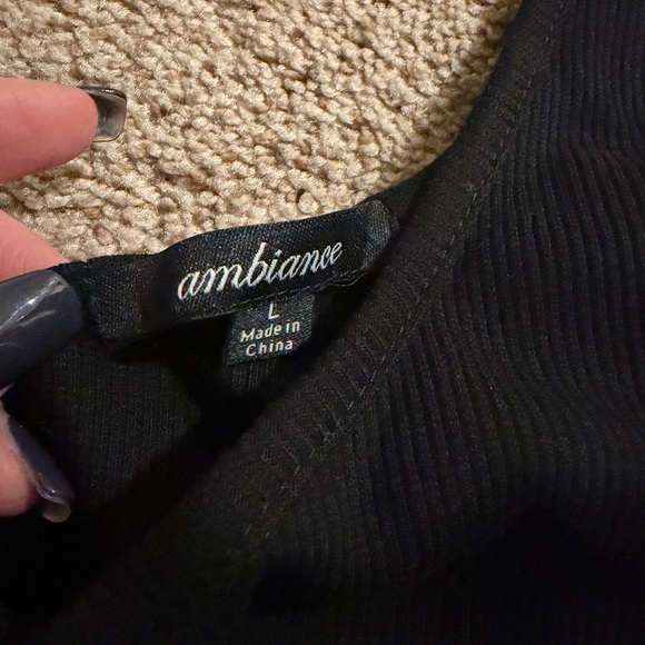 Black Ribbed One-Shoulder Tank Dress - Picture 2 of 2